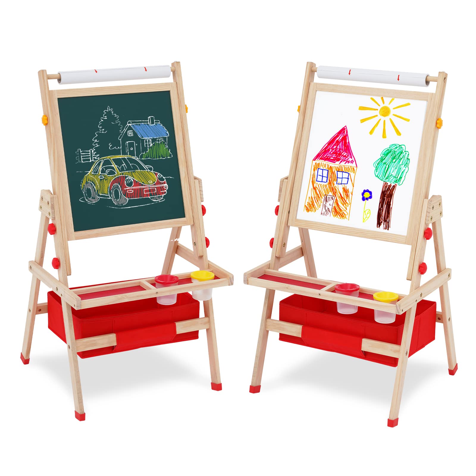 Tavola in Legno per Bambini con Portarotolo di Carta