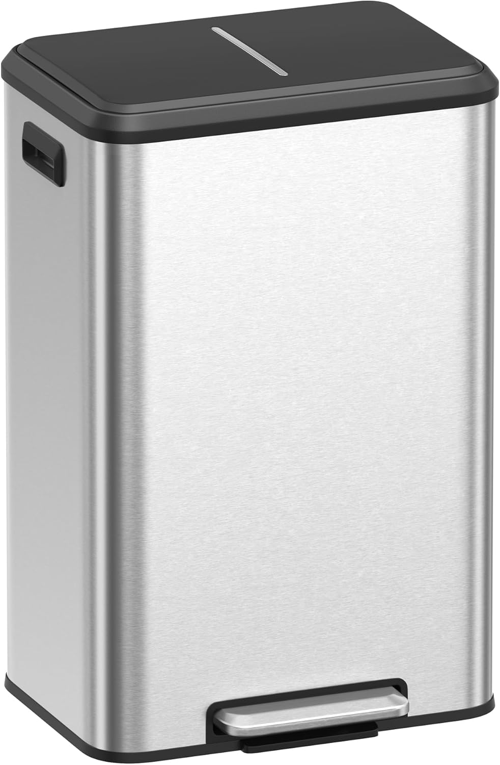 Songmics Cestino per Rifiuti 40 Litri con Pedale, Argento - immagine 1