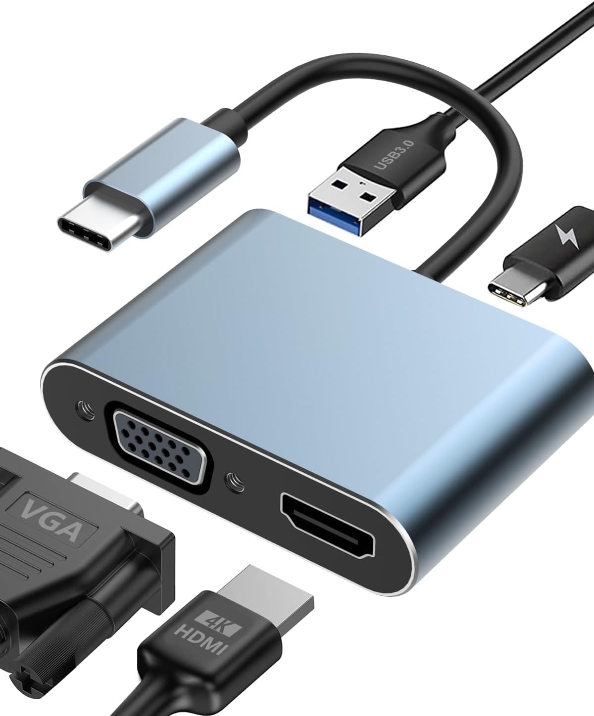 Adattatore USB C a HDMI VGA 4 in 1