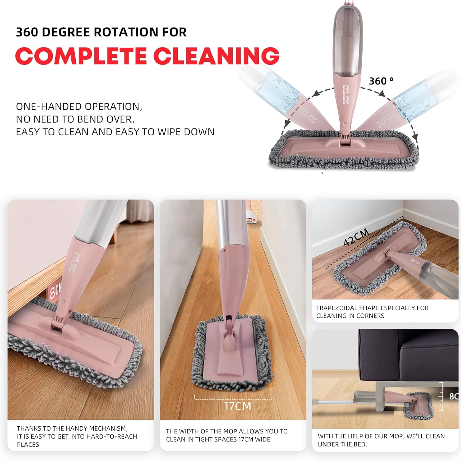 Mocio Lavapavimenti a Spruzzo con Bottiglia 800ML - immagine 3