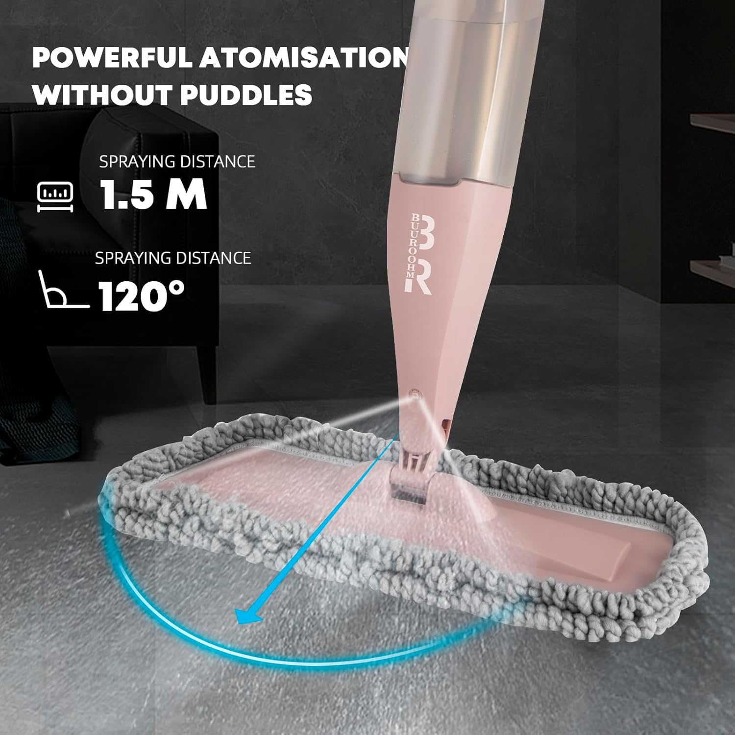 Mocio Lavapavimenti a Spruzzo con Bottiglia 800ML - immagine 7