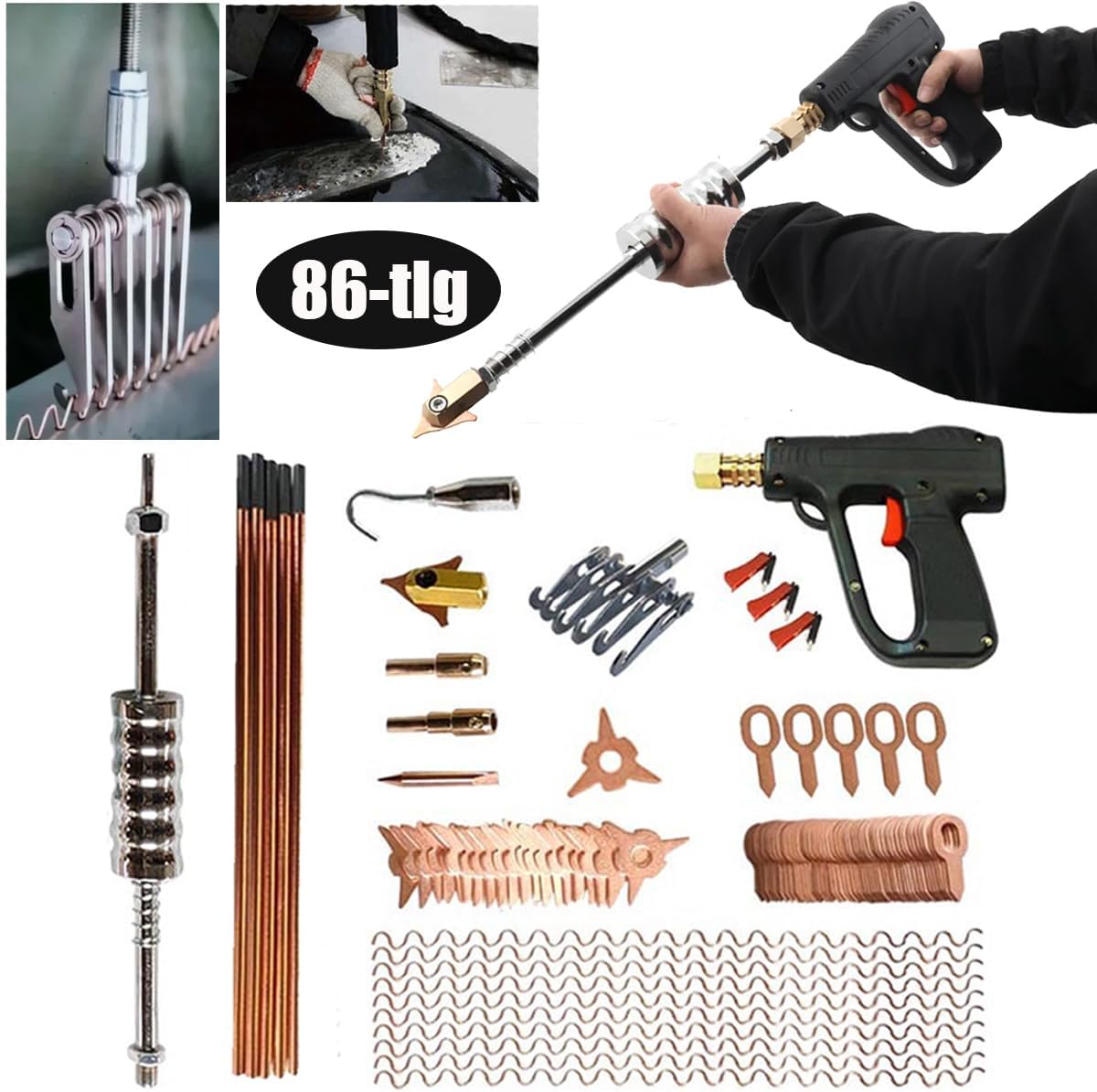 Lfhelper 86 Pezzi Accessori Dent Puller Kit Riparazione Auto - immagine 3