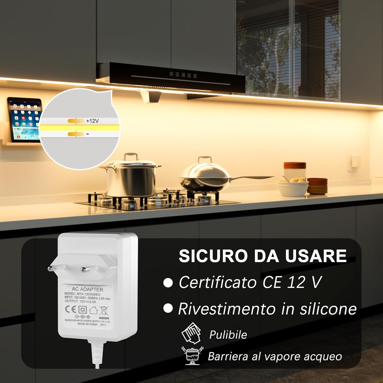 Wobane Striscia LED COB 3 Metri 12V, Bianco Naturale - immagine 5