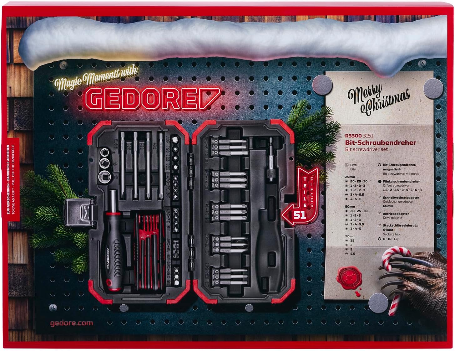 GEDORE Red Calendario dell'Avvento 2025 - 51 Pezzi - immagine 2
