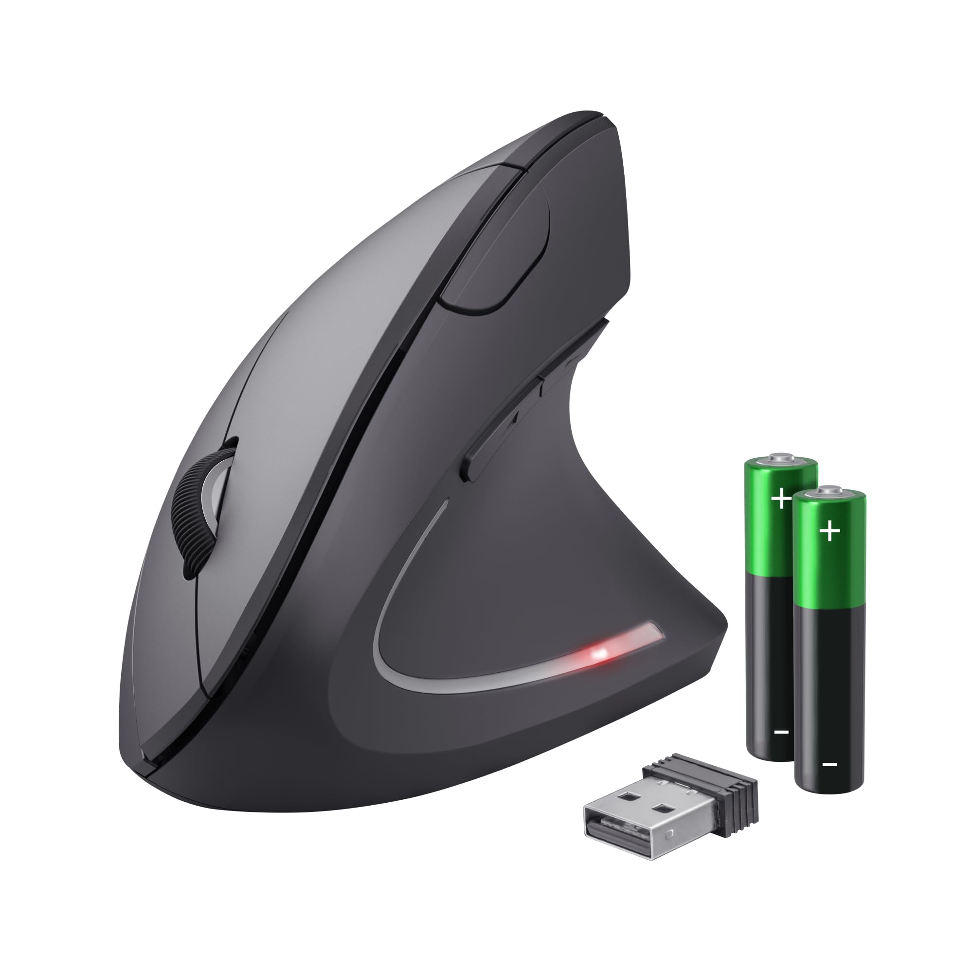 Trust Verto Mouse Verticale Wireless Ergonomico, Nero
