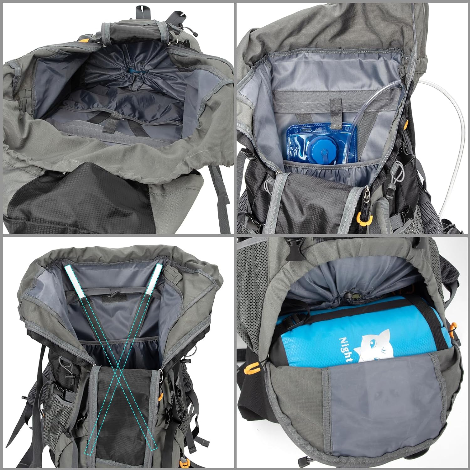 Night Cat Zaini da Hiking Trekking 70L 90L - immagine 4