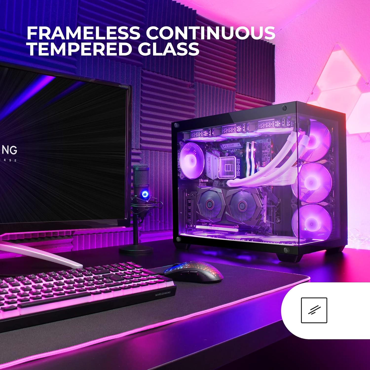 Mars Gaming MCV4 - Torre Gaming Custom XXL E-ATX, Bianco - immagine 2