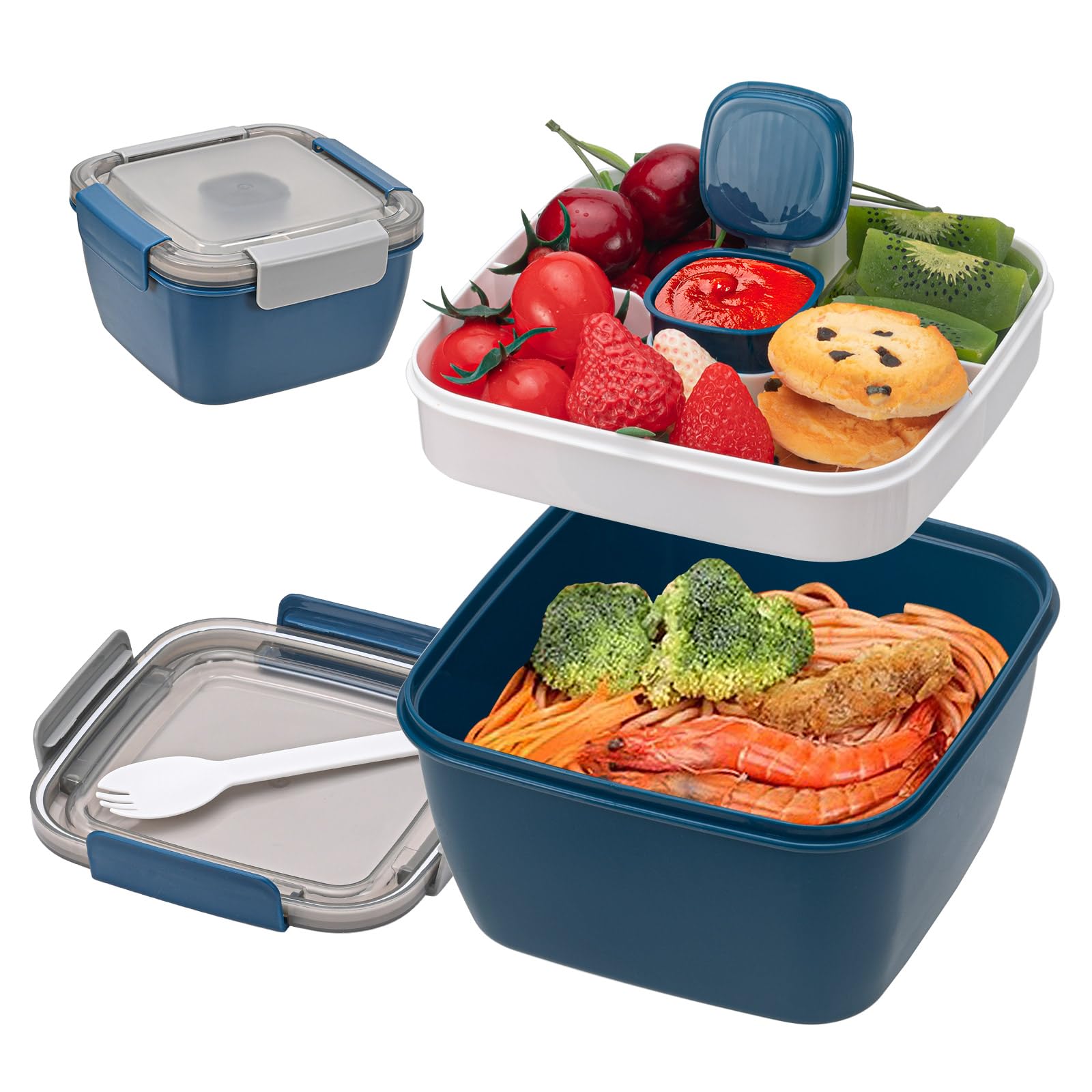 Portapranzo Bento 1500ml con Divisorio, Blu
