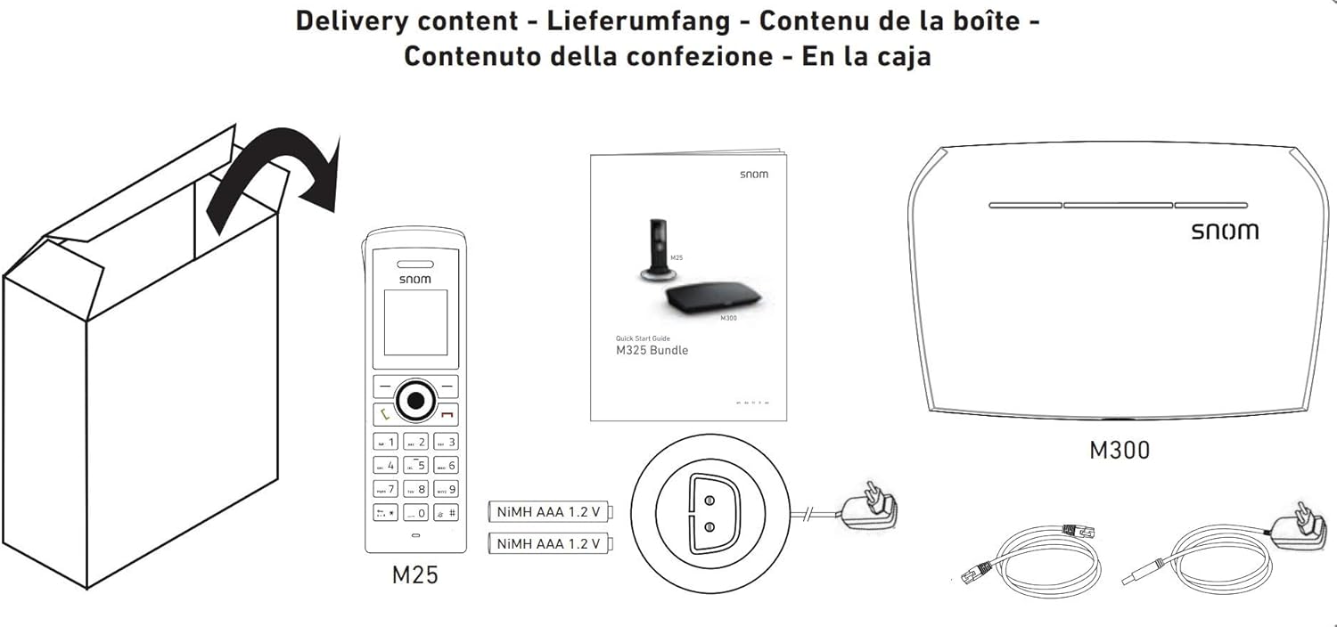 Snom M325 IP-DECT Telefono Cordless VoIP Nero - immagine 8