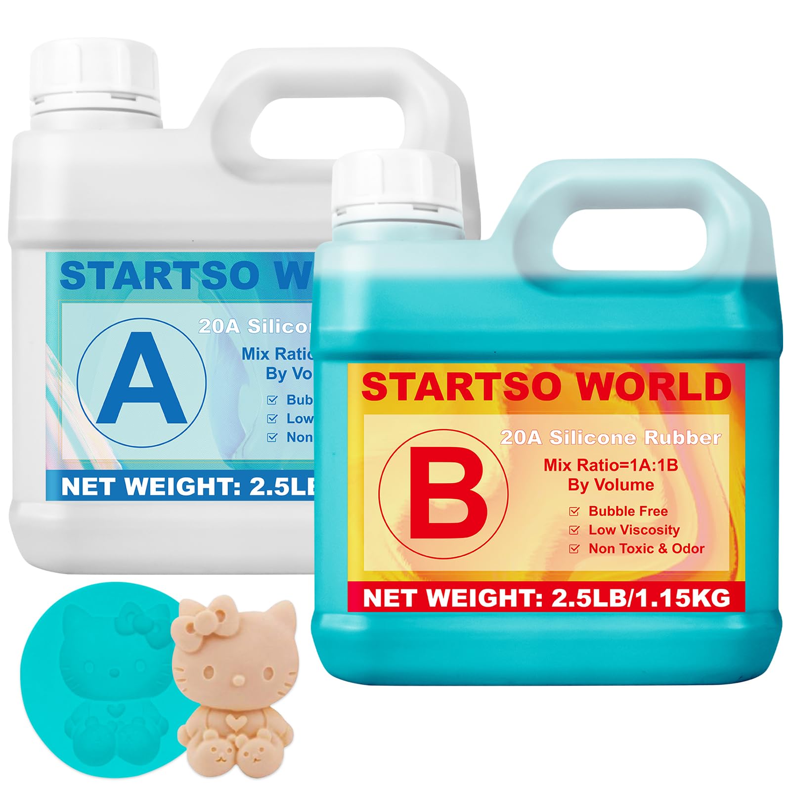 Silicone per Stampi 20A, 2L Liquido Verde