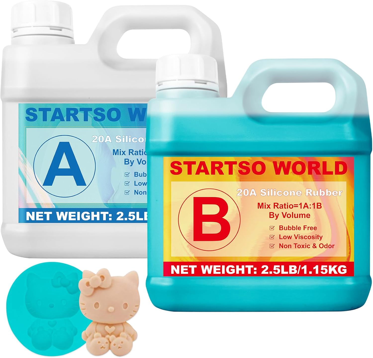 Silicone per Stampi 20A, 2L Liquido Verde - immagine 1