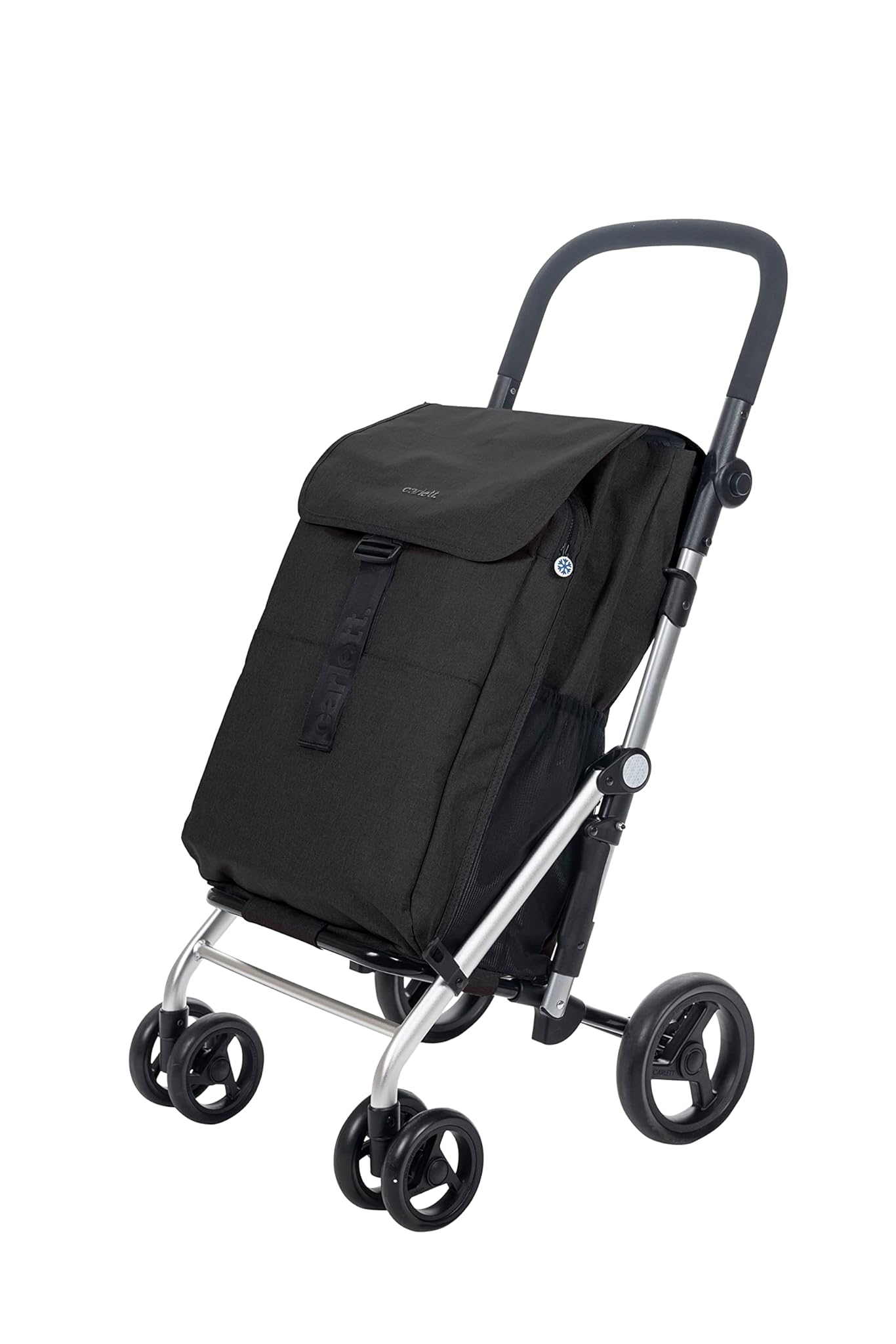 Carlett - Carrello Spesa Pieghevole 4 Ruote, Nero