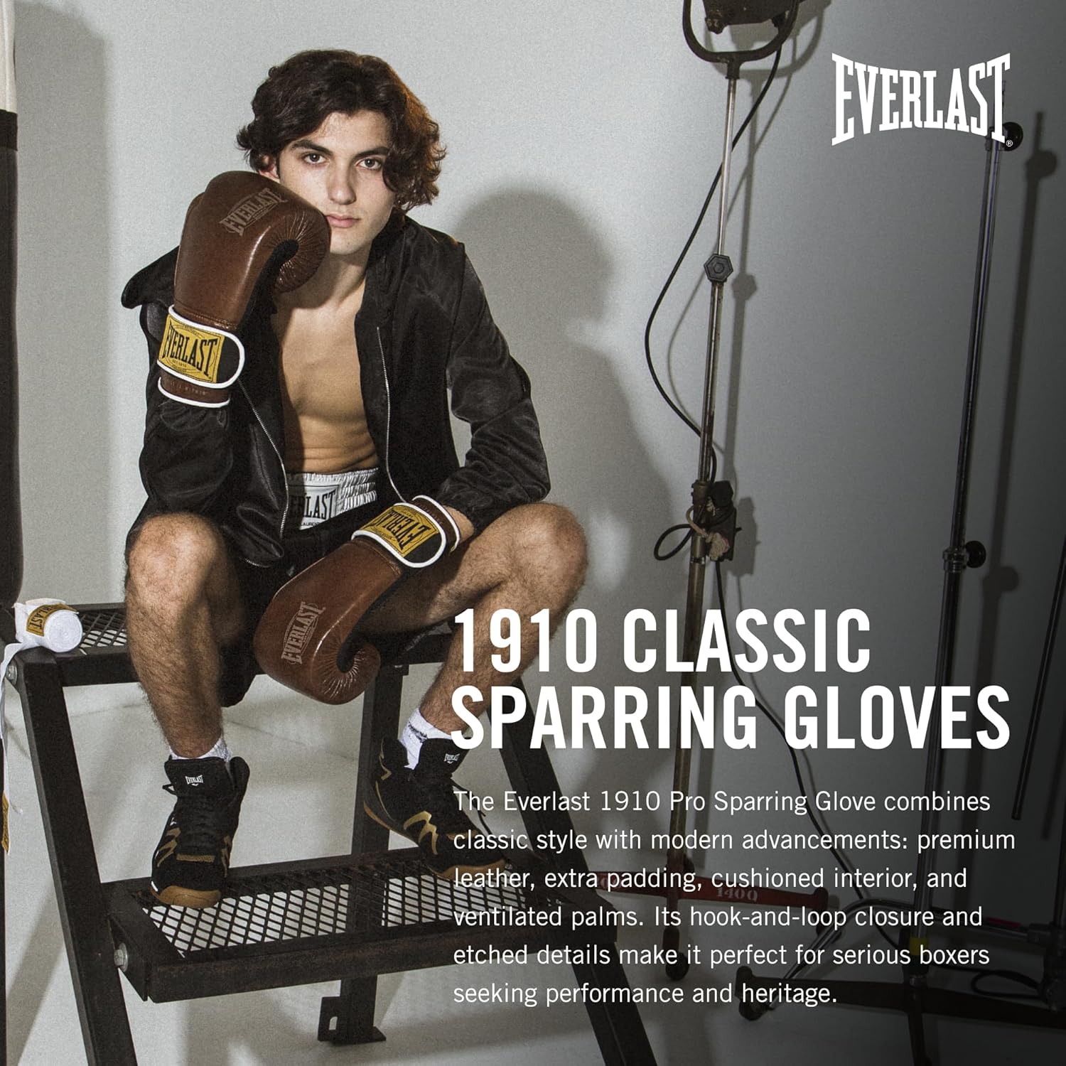 Everlast 1910 Classic Guantoni Boxe 16oz, Neri - immagine 2