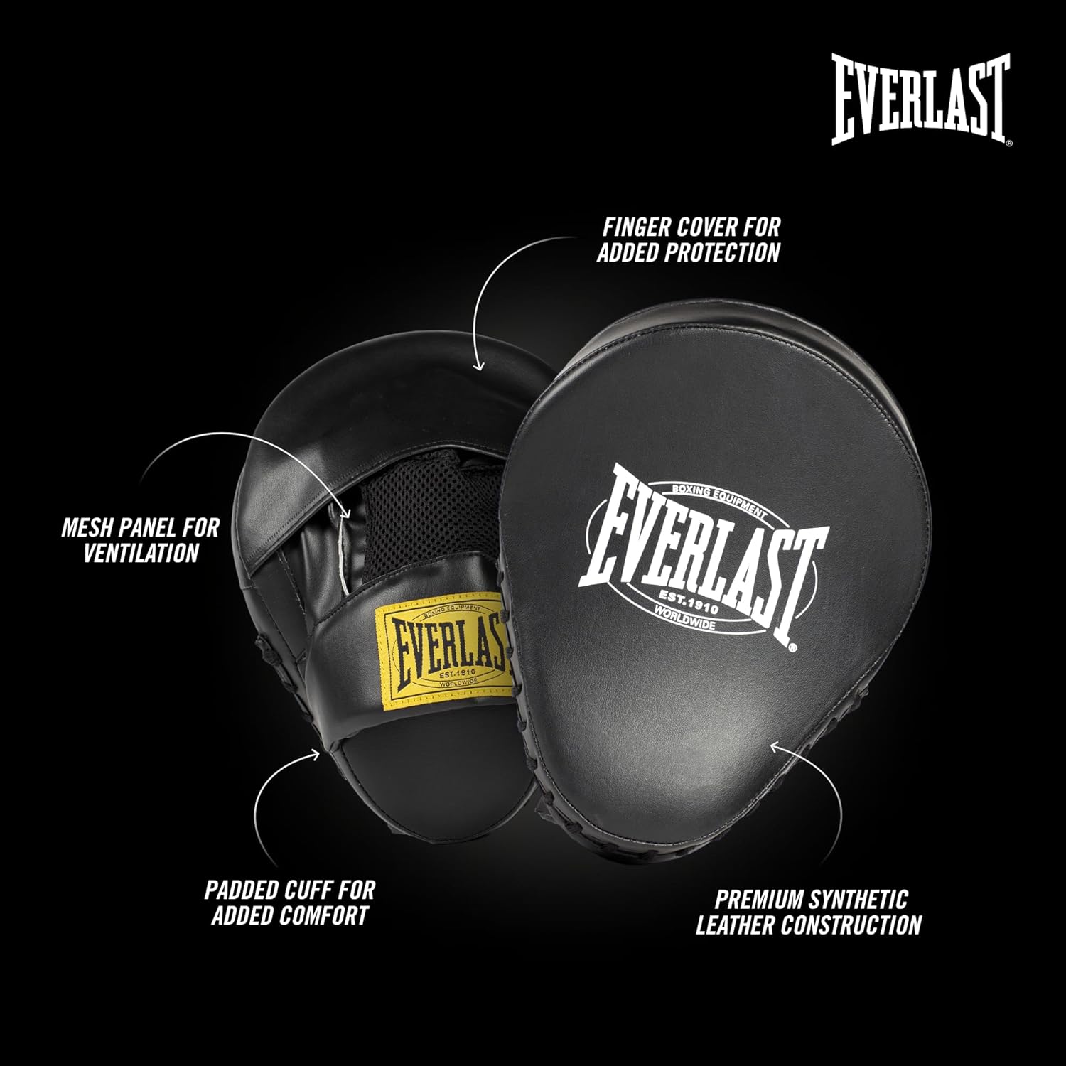 Everlast 1910 Classic Guantoni Boxe 16oz, Neri - immagine 7