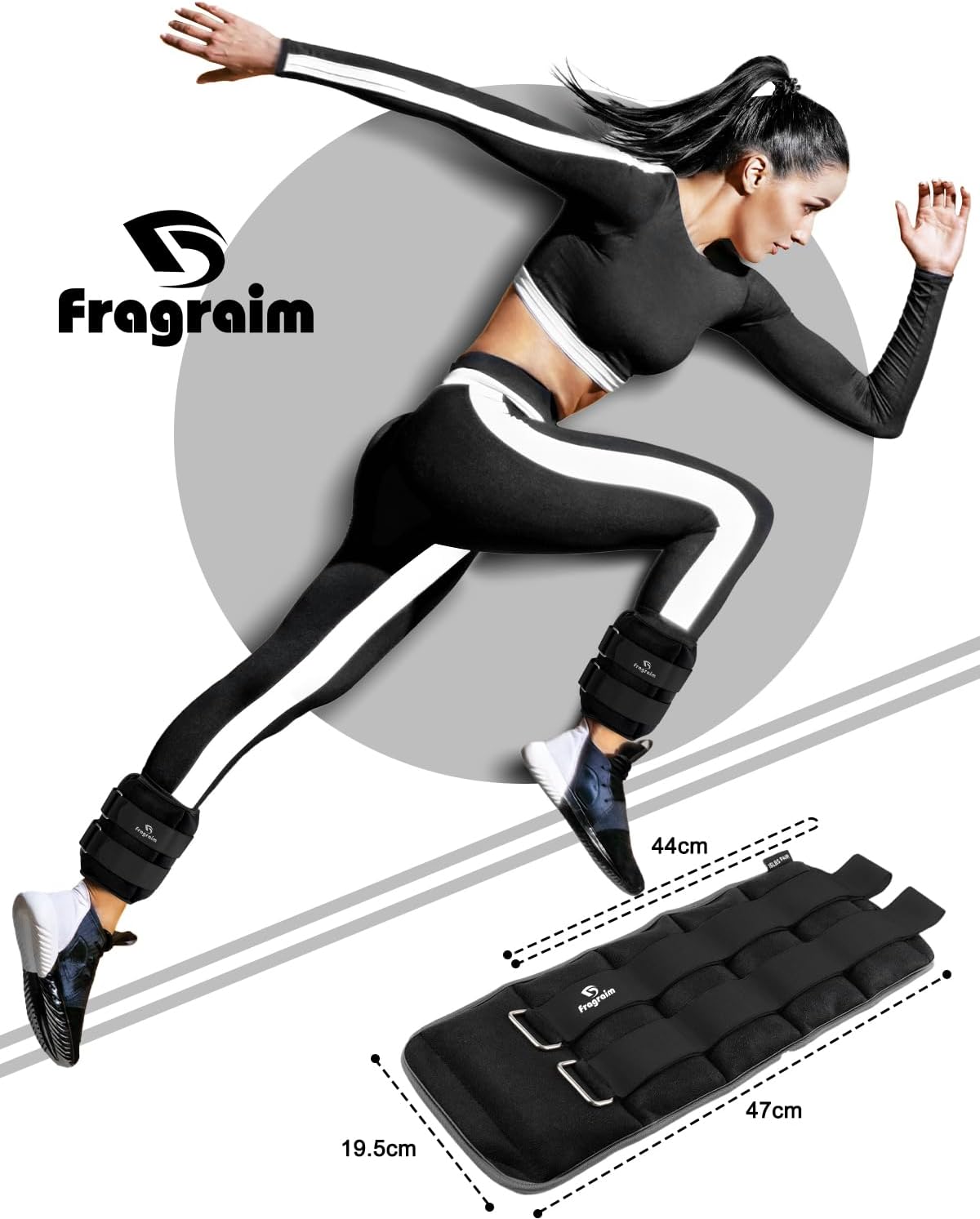 Fragraim Pesi per Caviglia e Polso 1-10 kg (1 Paio) - immagine 5