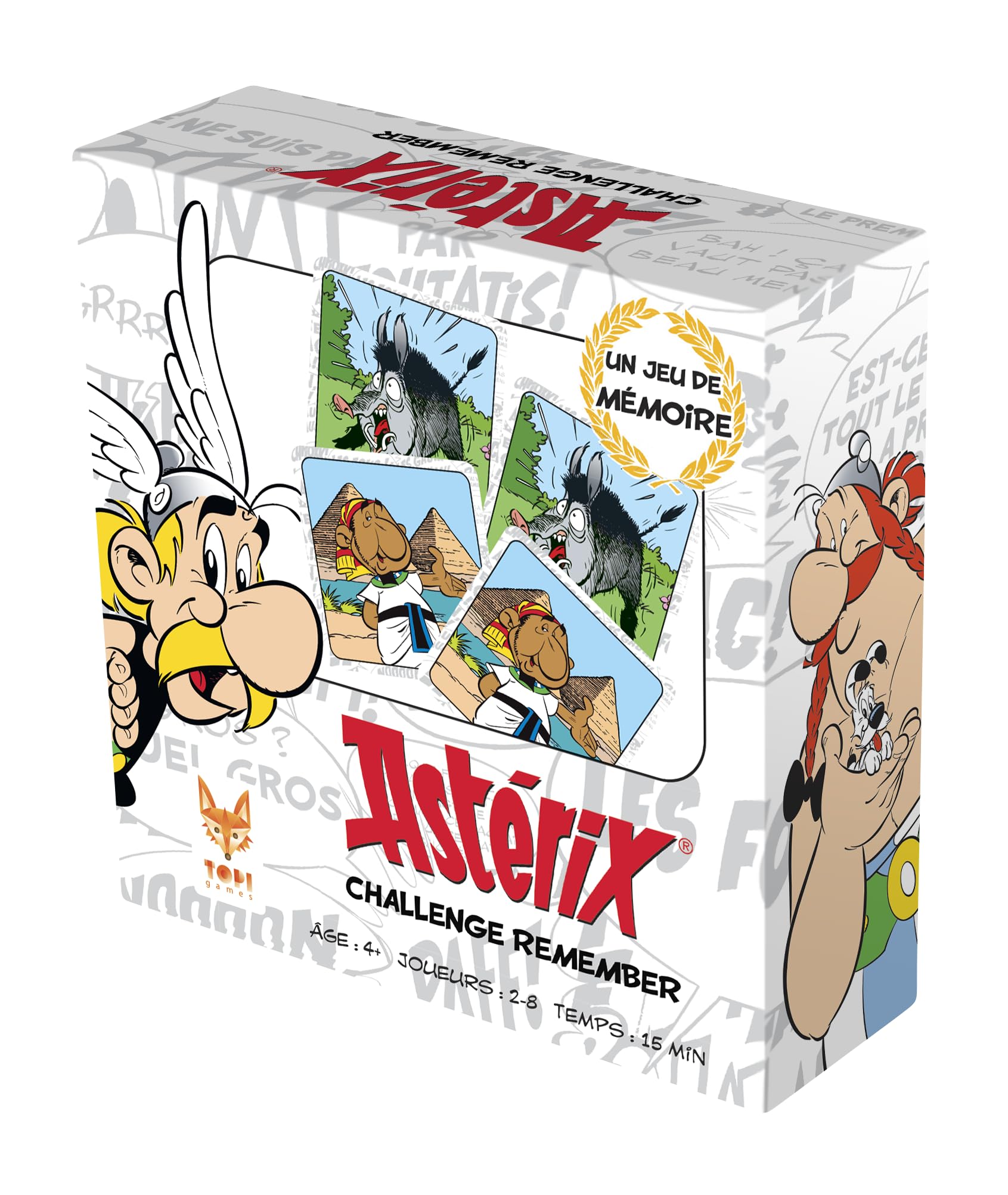 Topi Games | Asterix Challenge Remember | Memoria Asterix | Geo di Carte Bambino | JeÃ Osservazione Bambino | eu 4 Anni Educativo | e Società Famiglia | 100 Carte | 2 a 8 Giocatori | IT