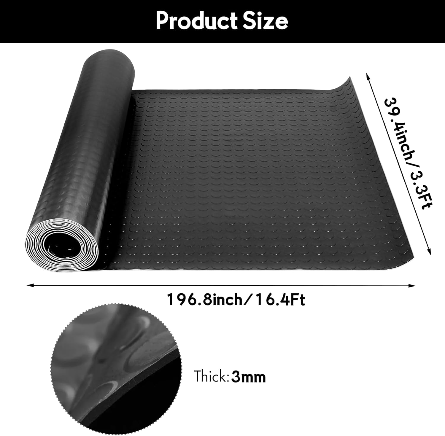Tonchean Rotolo gomma stuoia 5x1M Checker 3mm - immagine 4