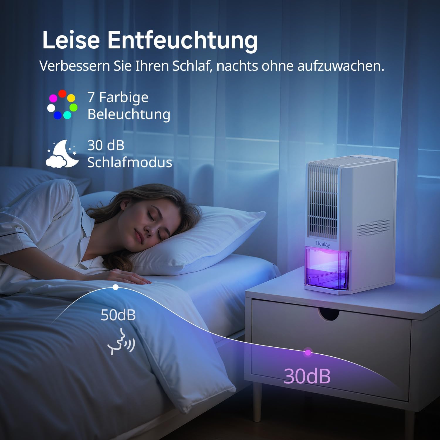 Deumidificatore Elettrico 2000ml con Luci 7 Colori - immagine 5