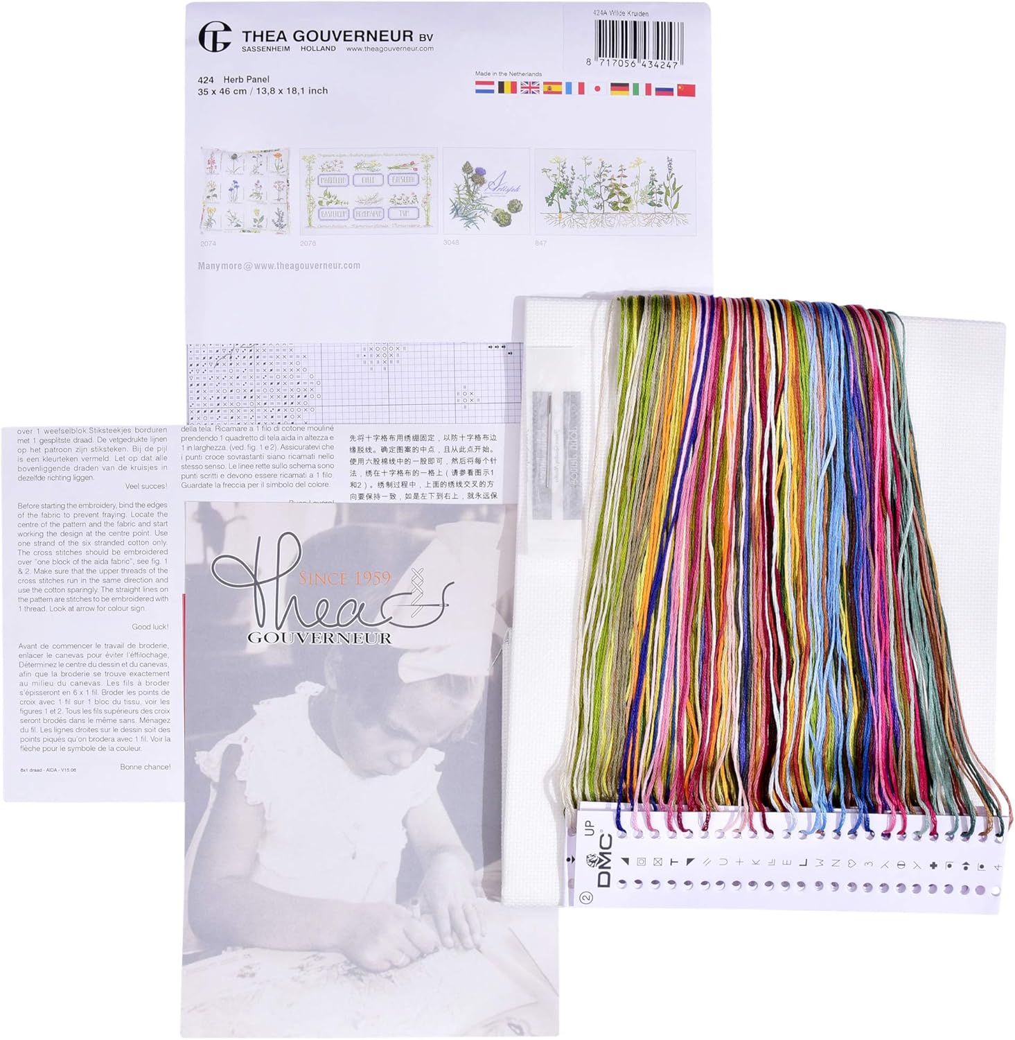 Thea Gouverneur - Kit Punto Croce Contato Erbe Aromatiche - immagine 3