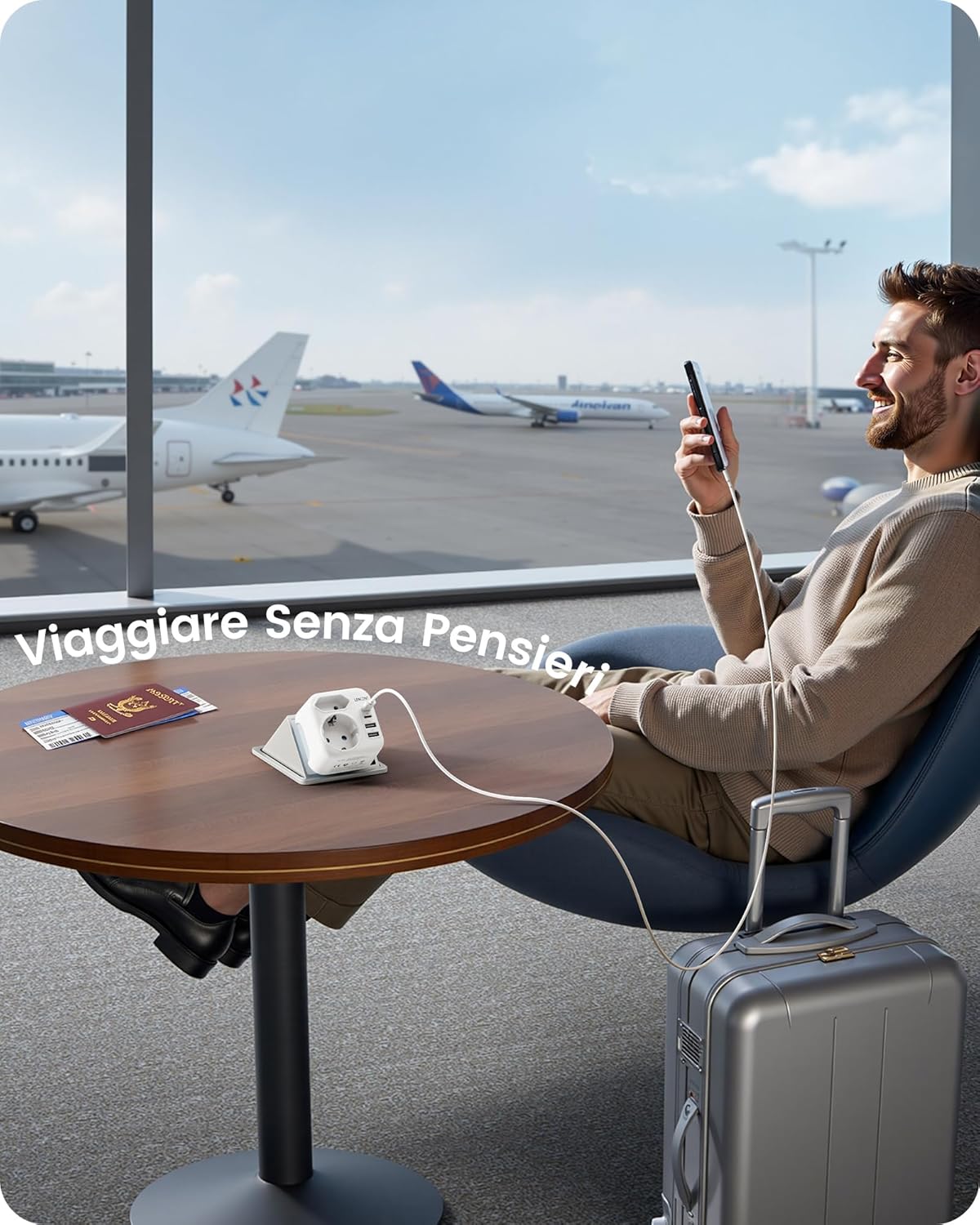 Lencent Adattatore Presa Americana Pieghevole - immagine 8