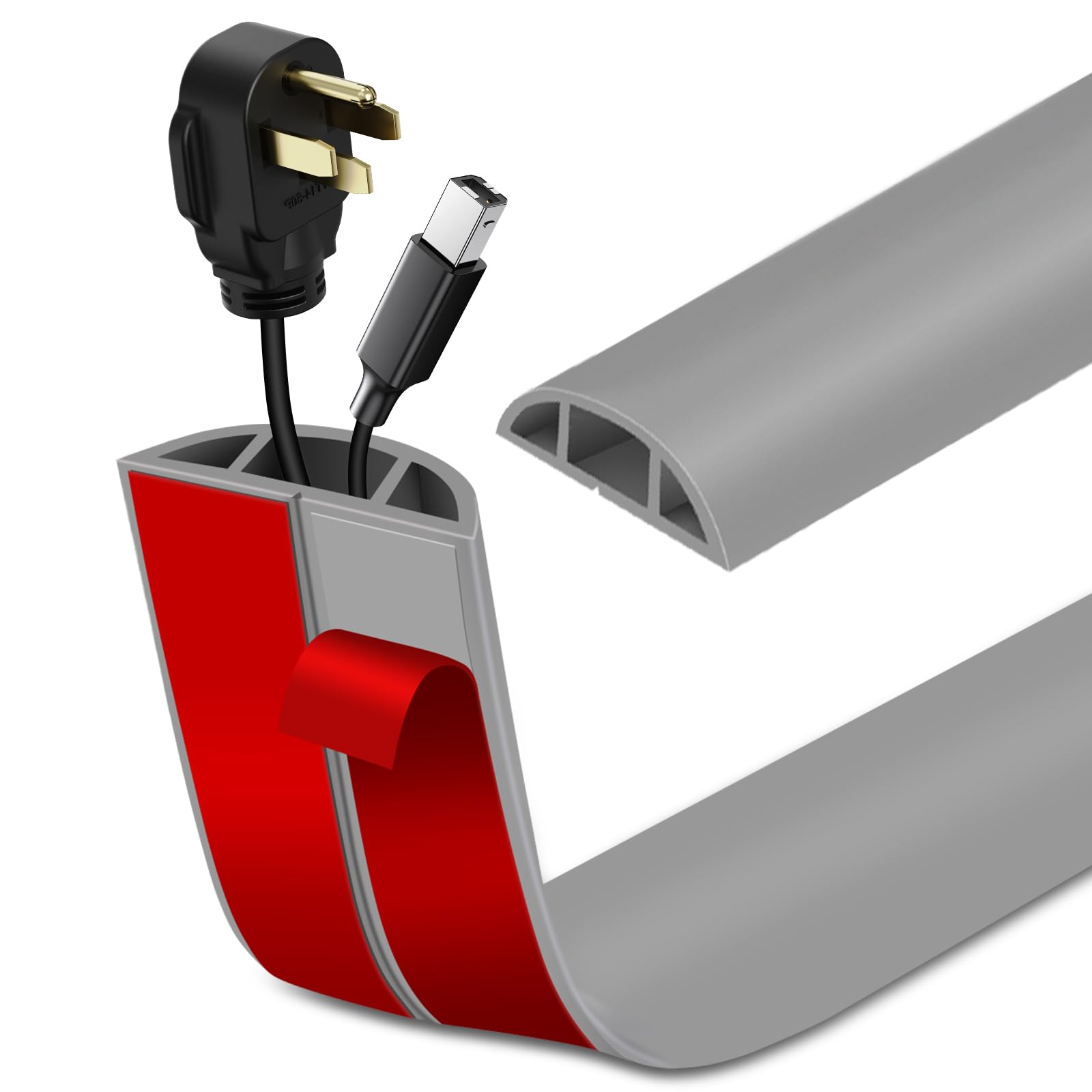 Canalina Passacavi Adesiva in PVC Flessibile 6m x 5cm