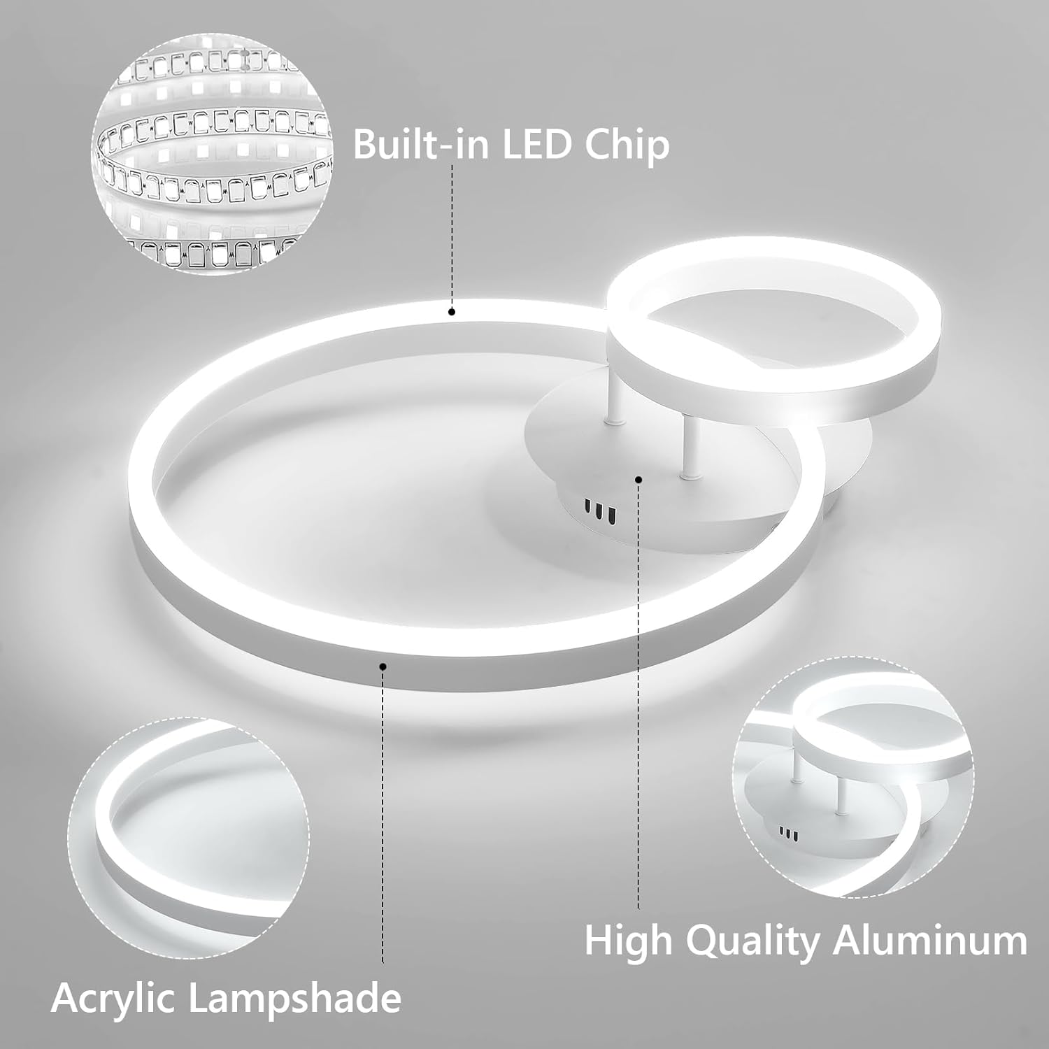 Plafoniera LED Soffitto Moderna 42W 4725LM - immagine 6