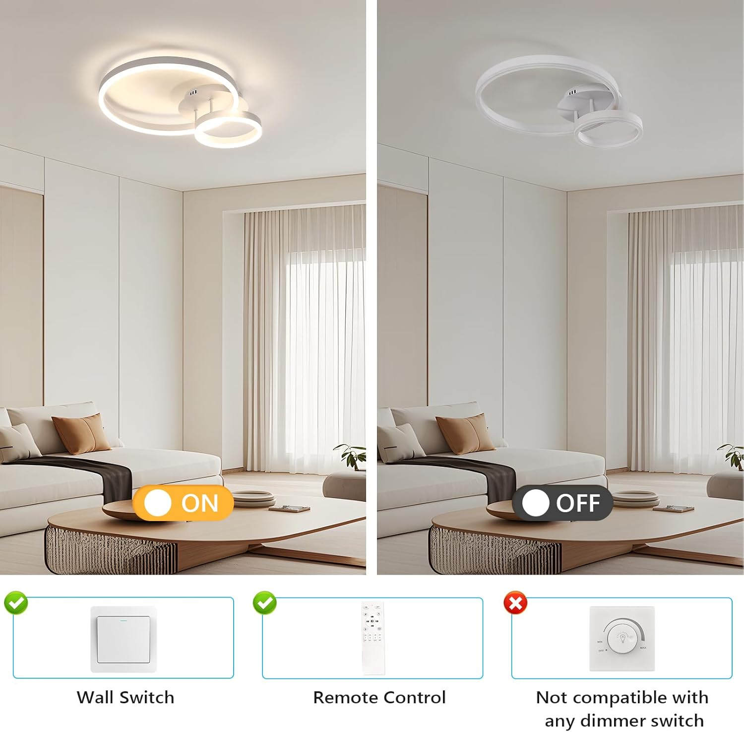 Plafoniera LED Soffitto Moderna 42W 4725LM - immagine 7