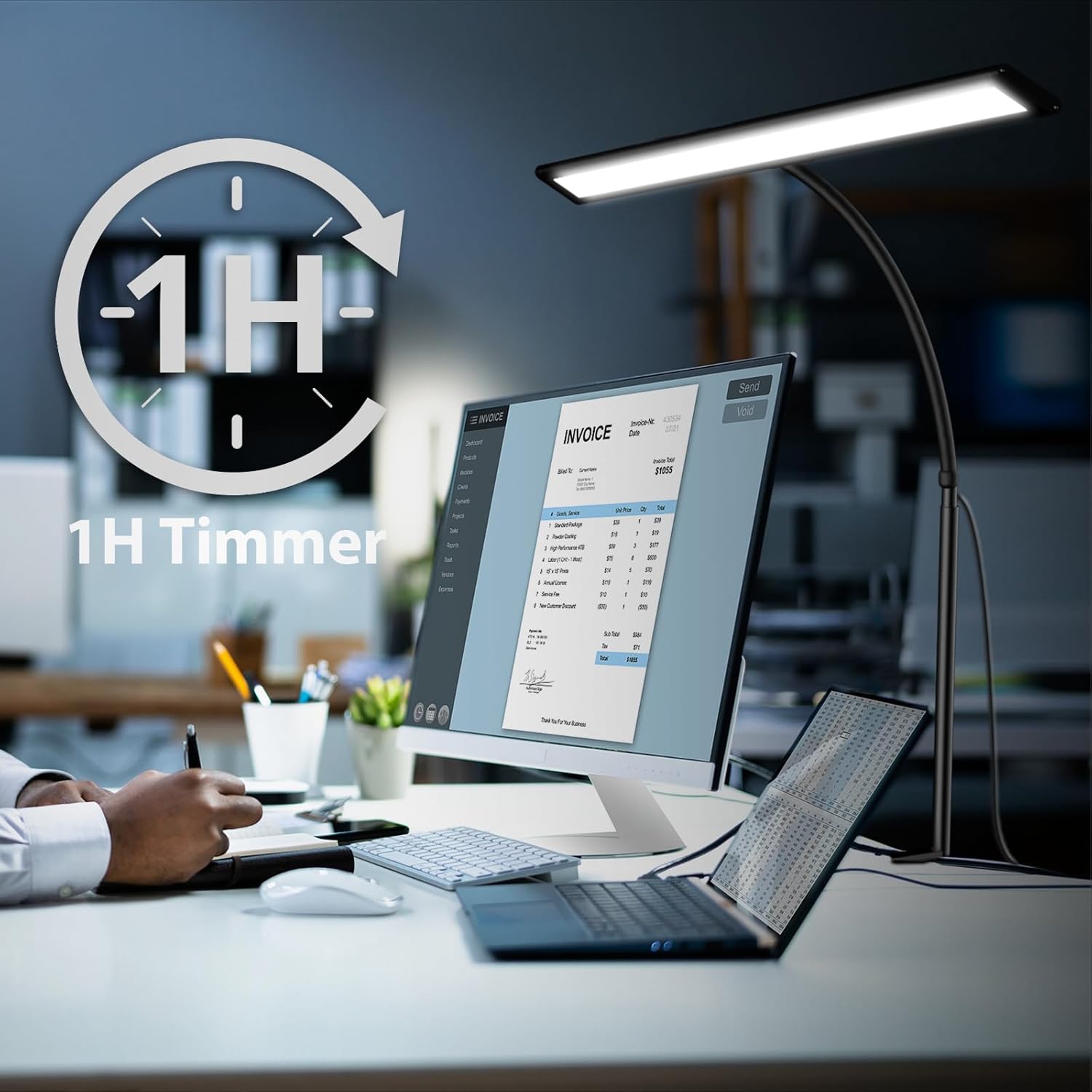 iFalarila Desk Lampada da Scrivania 160 LED con Morsetto - immagine 3