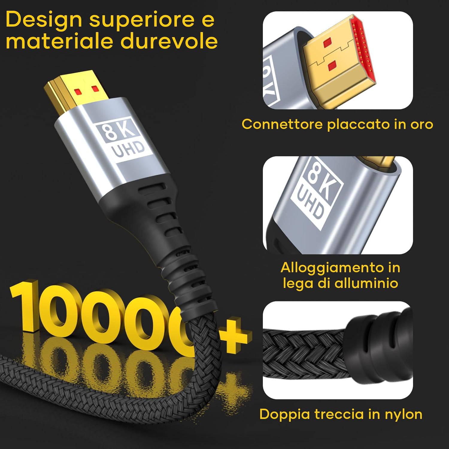 Cavo HDMI 2.1 3 metri - Ultra Alta Velocità 8K - immagine 6