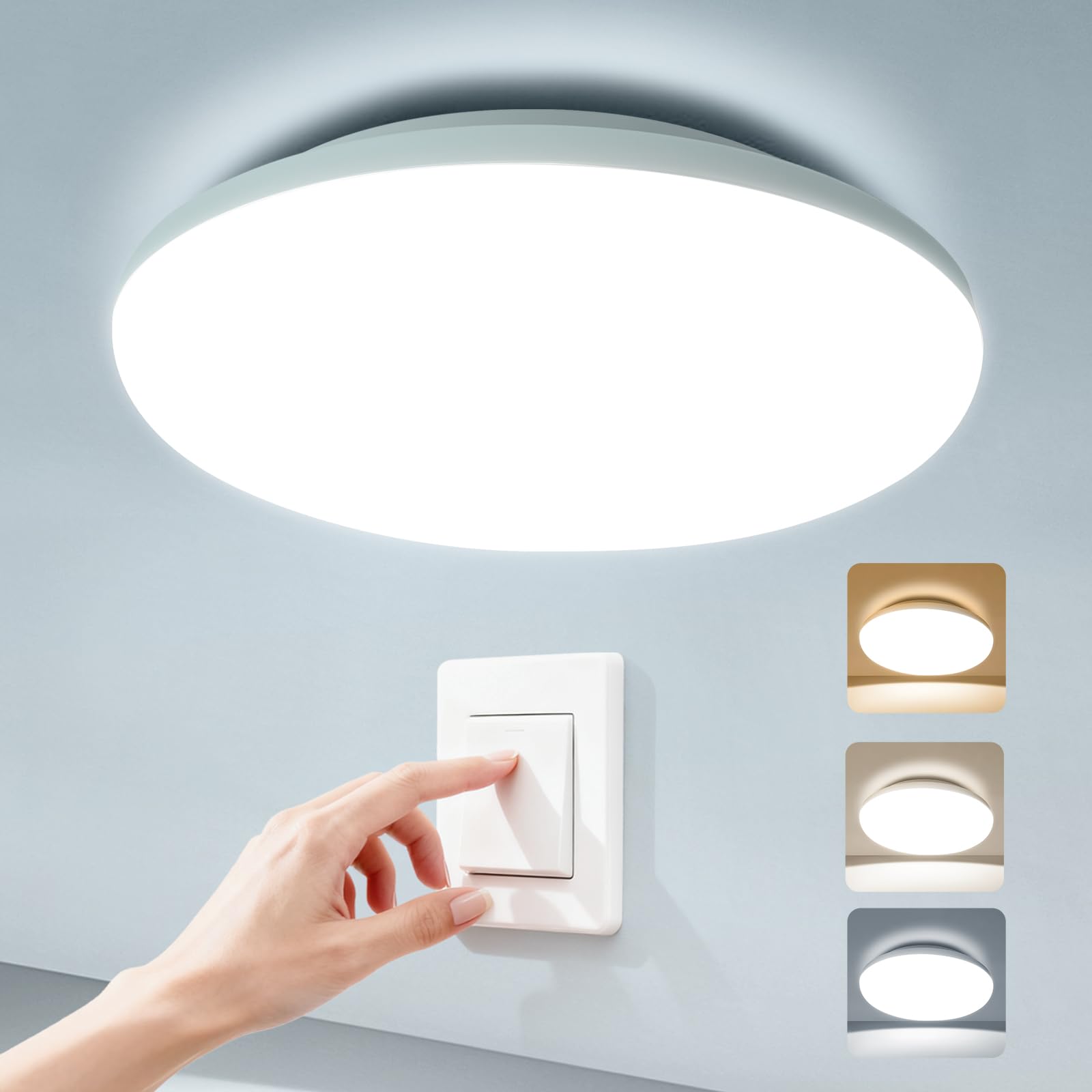 Plafoniera LED Soffitto Bagno 22W 3080LM Ø28cm