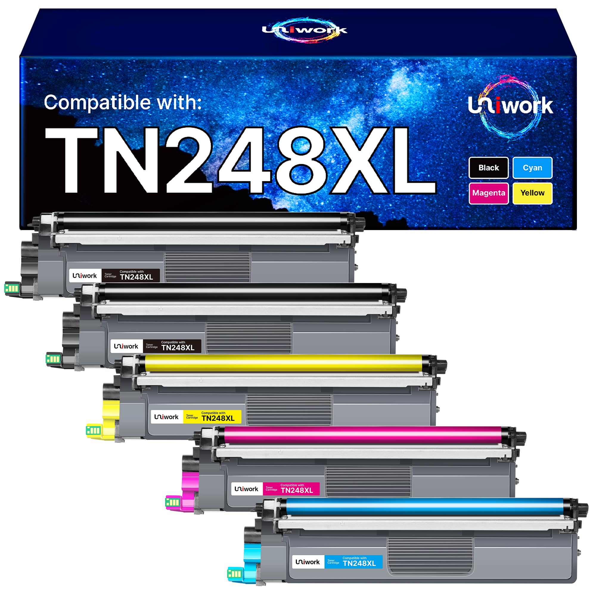 Uniwork TN248XL Toner compatibile per Brother MFC-L3760CDW 201X