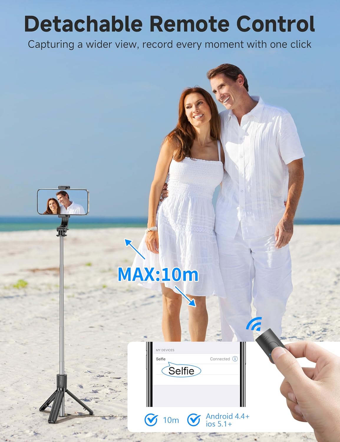 Mini Bastone Selfie Stick 4 in 1 con Telecomando - immagine 3