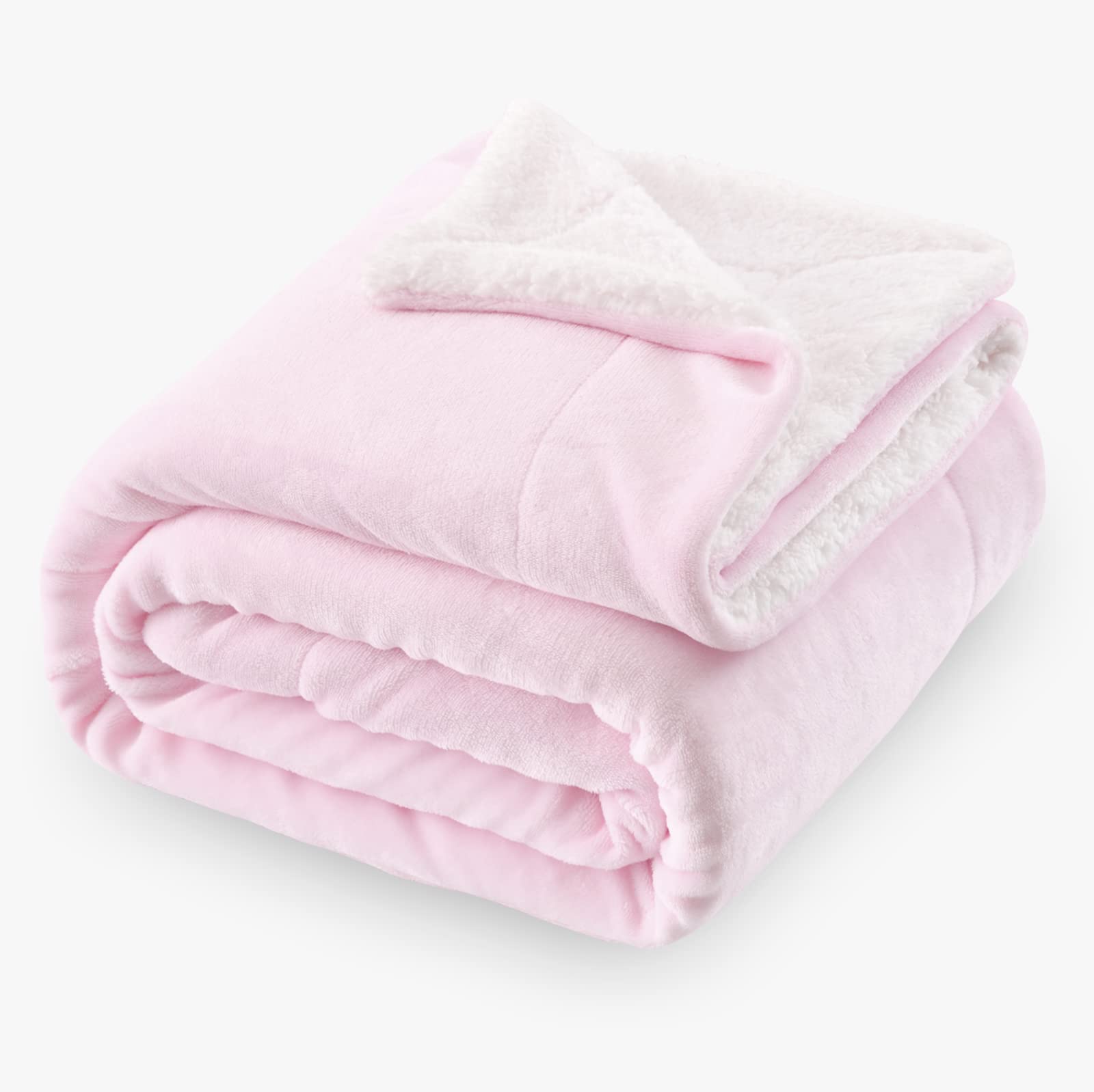 Sochow - Coperta in Pile Sherpa Rosa Chiaro 220x240 cm
