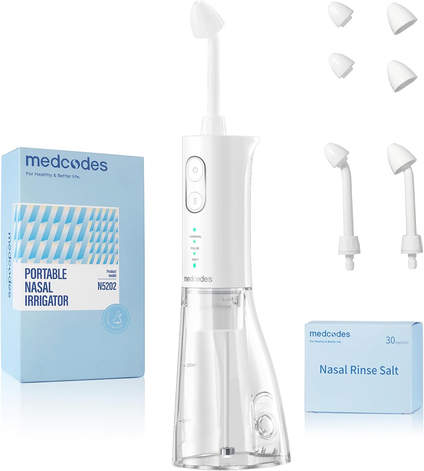 Medcodes Neti Pot - Risciacquo Nasale Elettrico, Bianco A - immagine 1