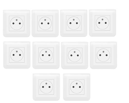 Legrand - Set di 10 prese di corrente 2P+T 16A completo Mosaico - Bianco