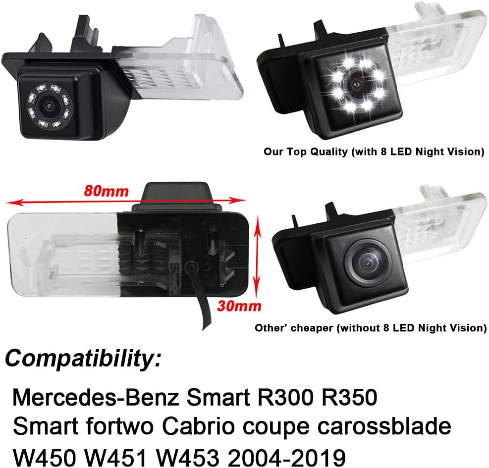 Berlingan - Telecamera Retromarcia con Visione Notturna 8 LED - immagine 2