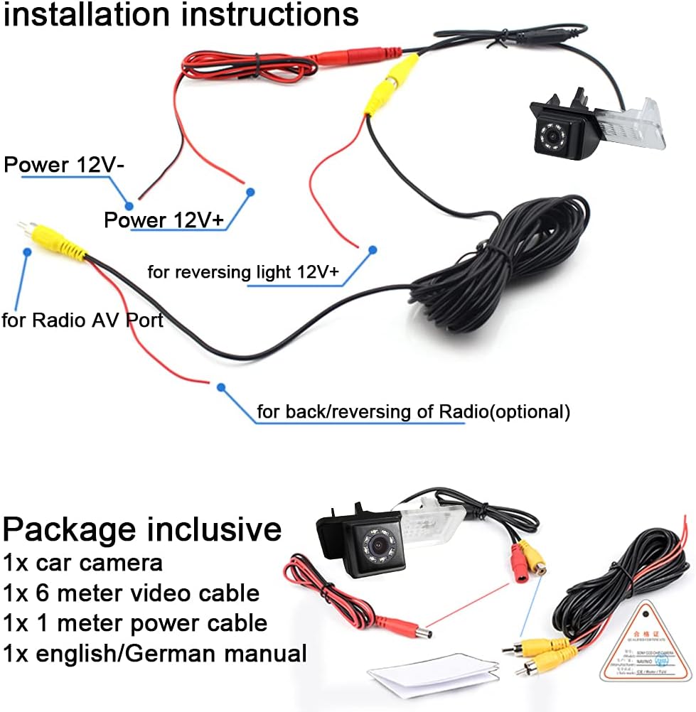 Berlingan - Telecamera Retromarcia con Visione Notturna 8 LED - immagine 7