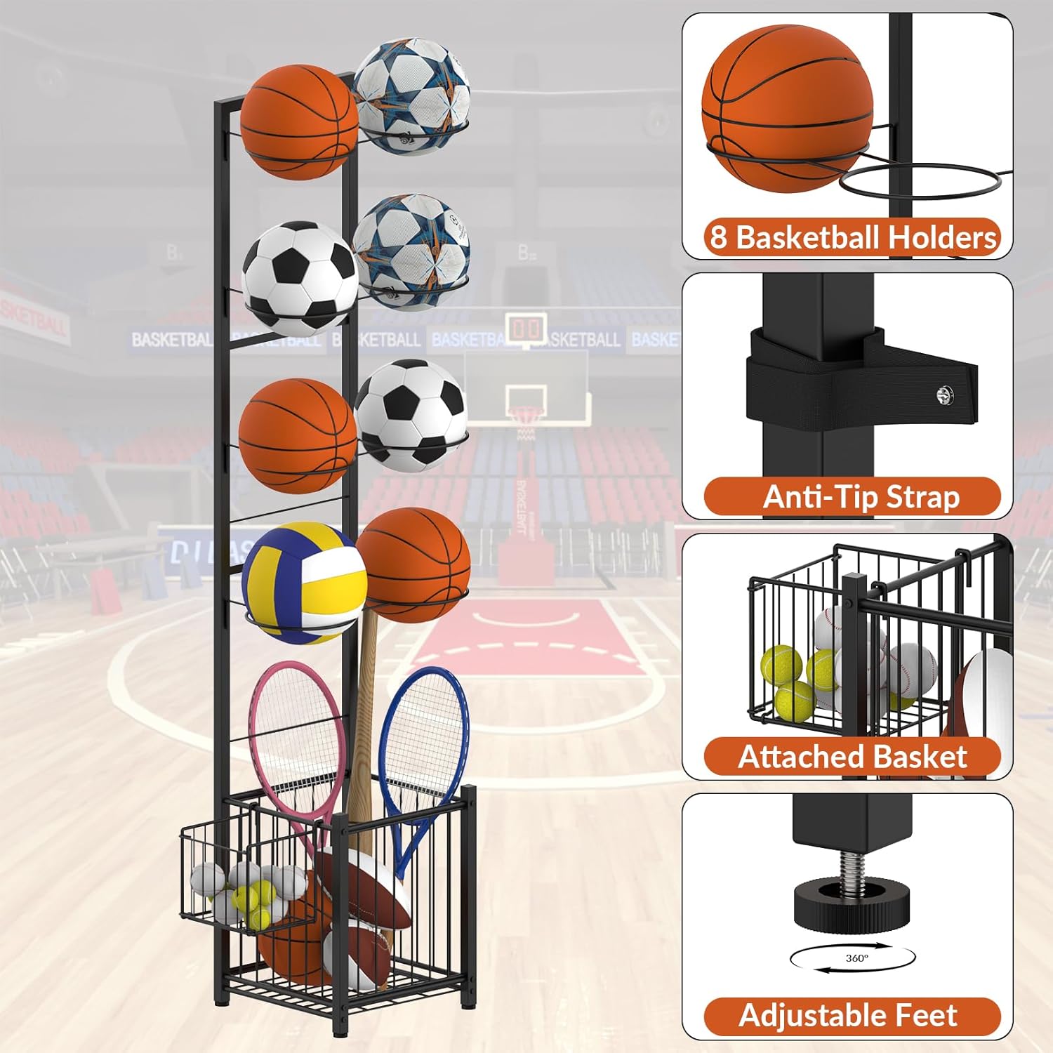 CADUKE Scaffale per Pallacanestro da Garage - immagine 4