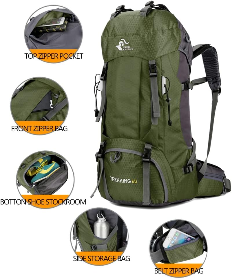 Bseash Zaino Trekking Impermeabile 60L Leggero - immagine 2