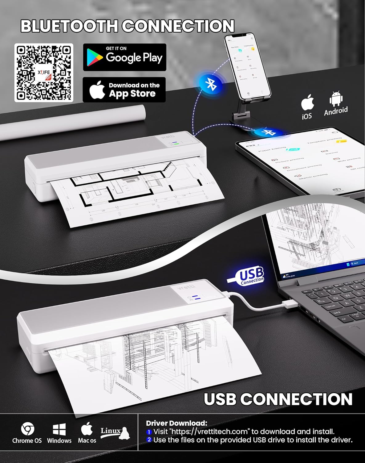 Vretti Stampante Portatile A4 Termica da Viaggio - immagine 6
