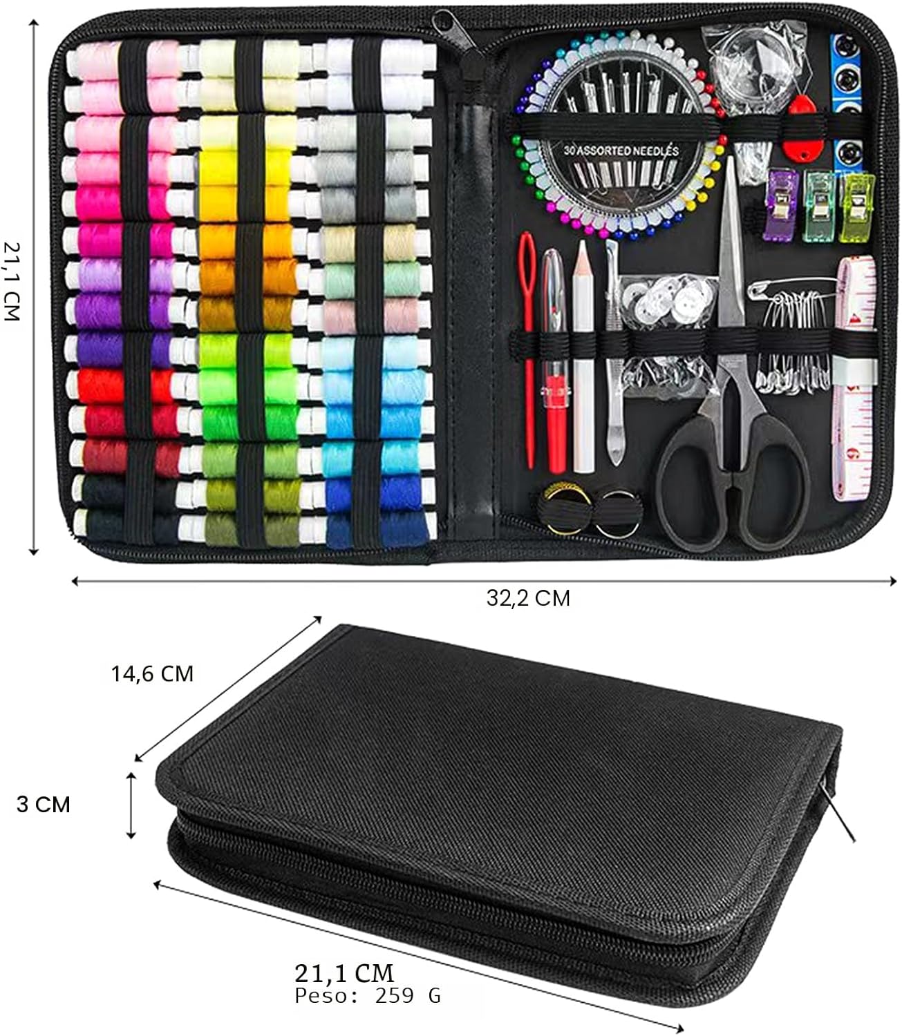 Juning Set da Cucito Accessori Portatile XL - immagine 3