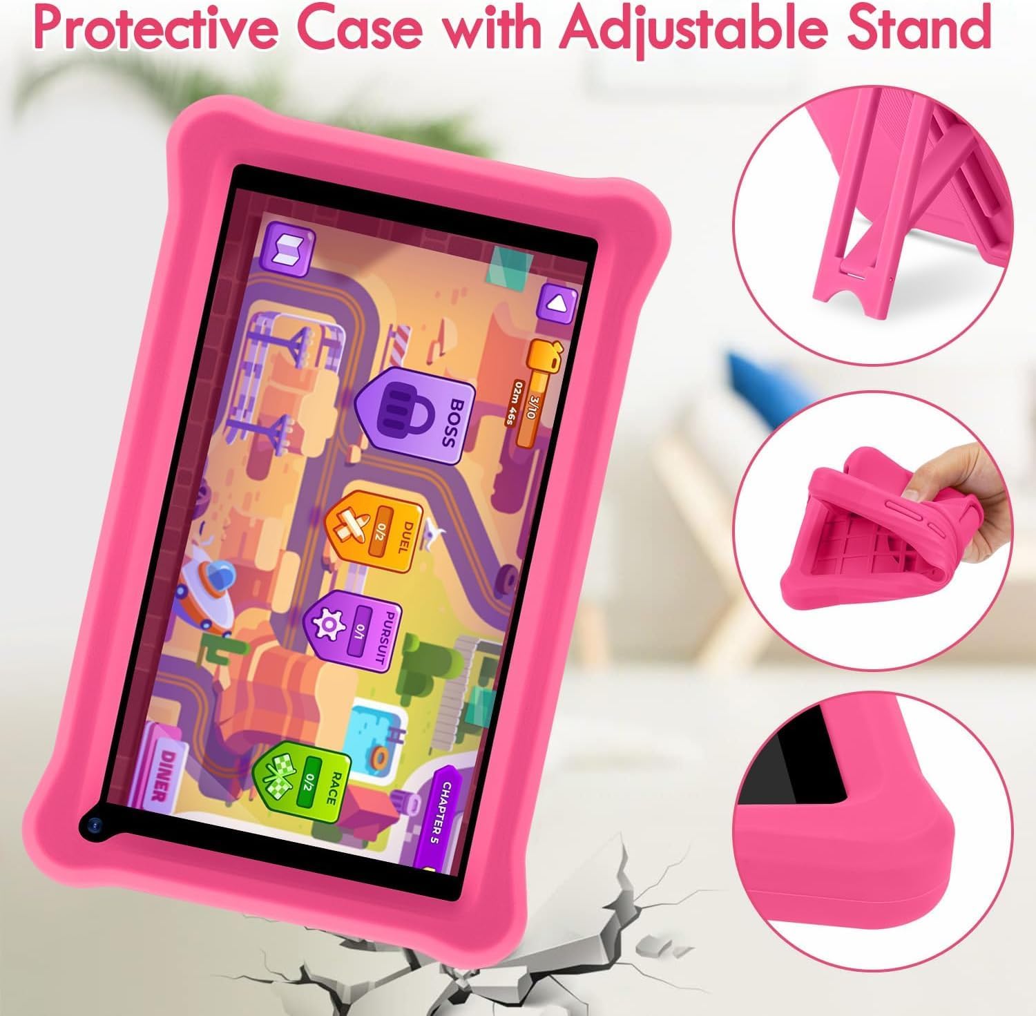 Tablet per Bambini 7 Pollici, Android, 3+5 RAM 64GB ROM (TF Card 128GB), Google Certificated, Kids Software Pre-Installato, Wifi, con Custodia Protettiva Antiurto - immagine 5