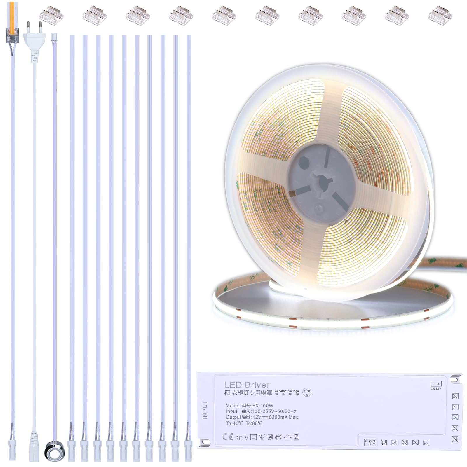 Striscia LED COB Sottopensile Cucina 12V 10 Metri