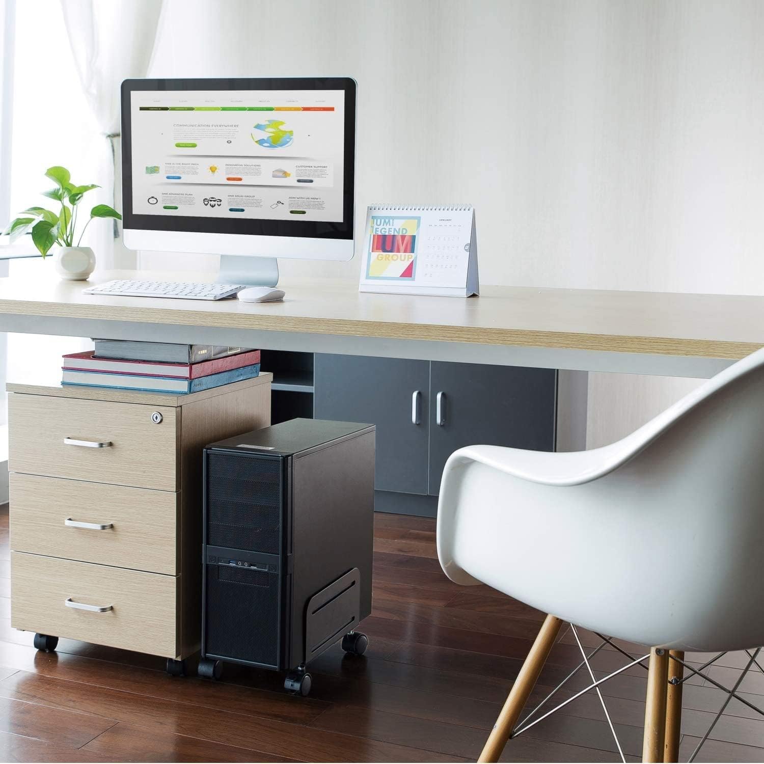 Ewent EW1291 Supporto per Computer Desktop con Ruote, Nero - immagine 6