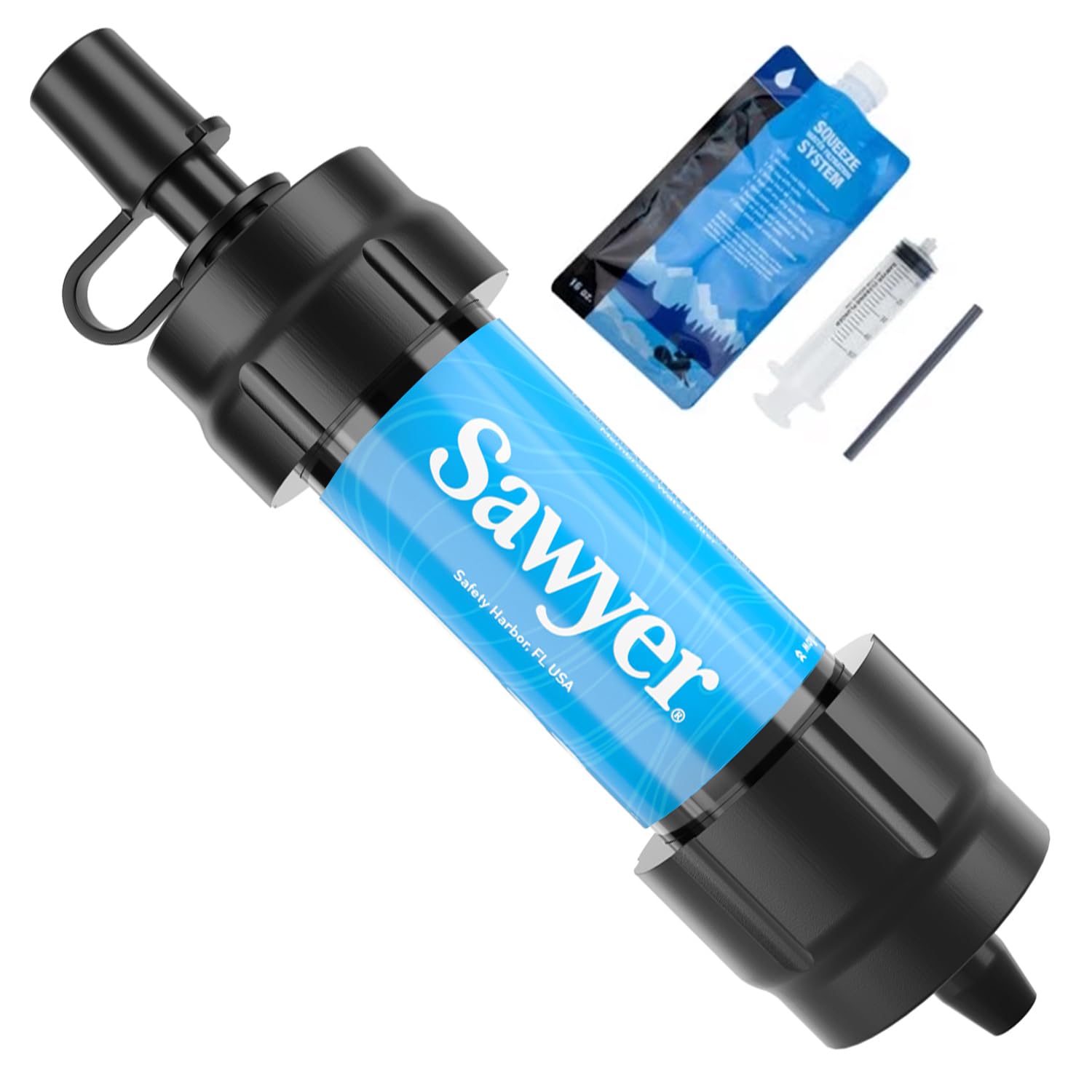 Sawyer Mini Sistema di filtraggio Acqua PointONE Filter Outdoor & Trekking (Blu)