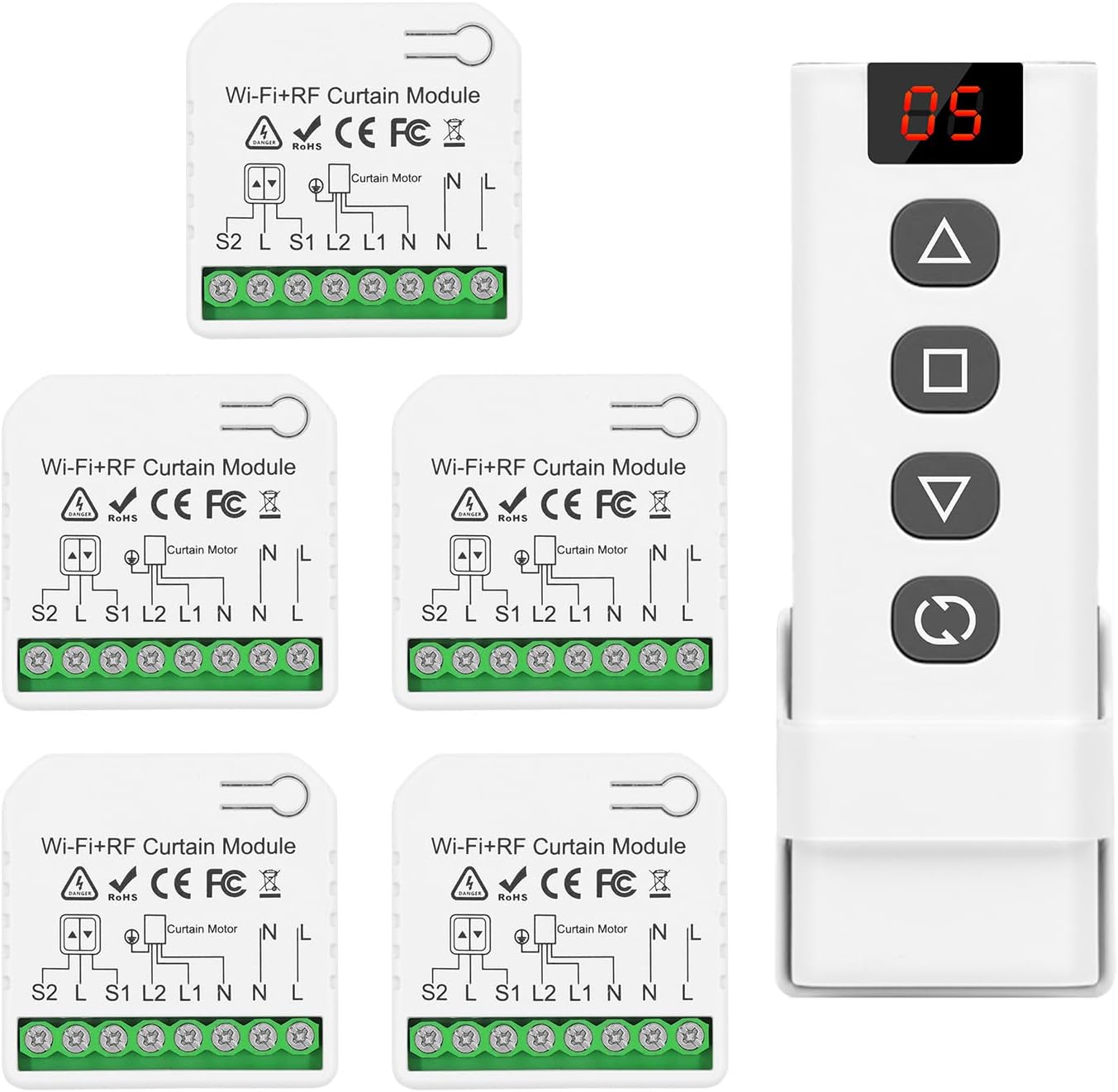 Dieserc Interruttore Tapparelle WIFI Intelligenti 5 Pezzi - immagine 1
