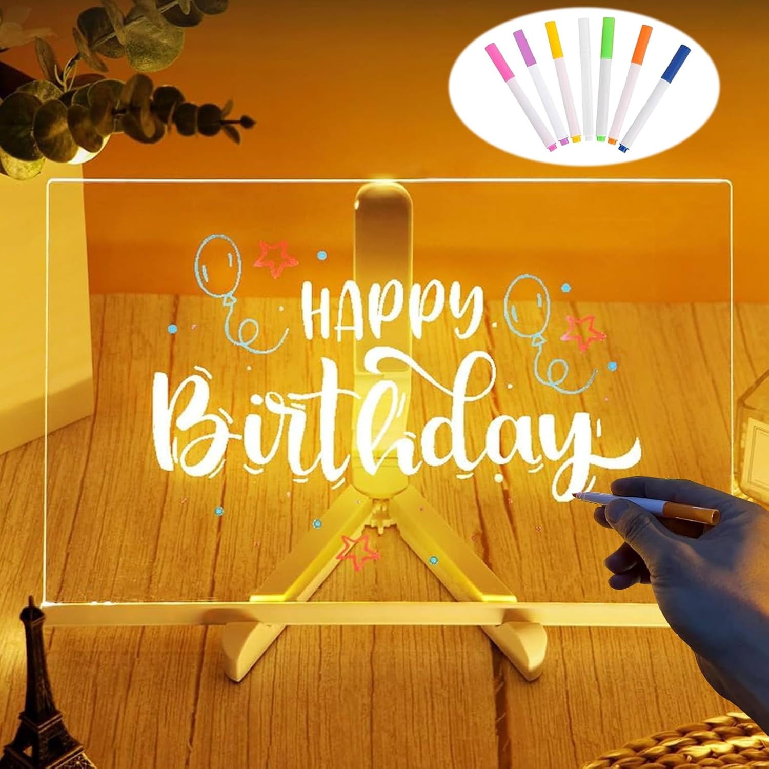 Lavagnetta Acrilico con Luci LED 30x20cm - immagine 1