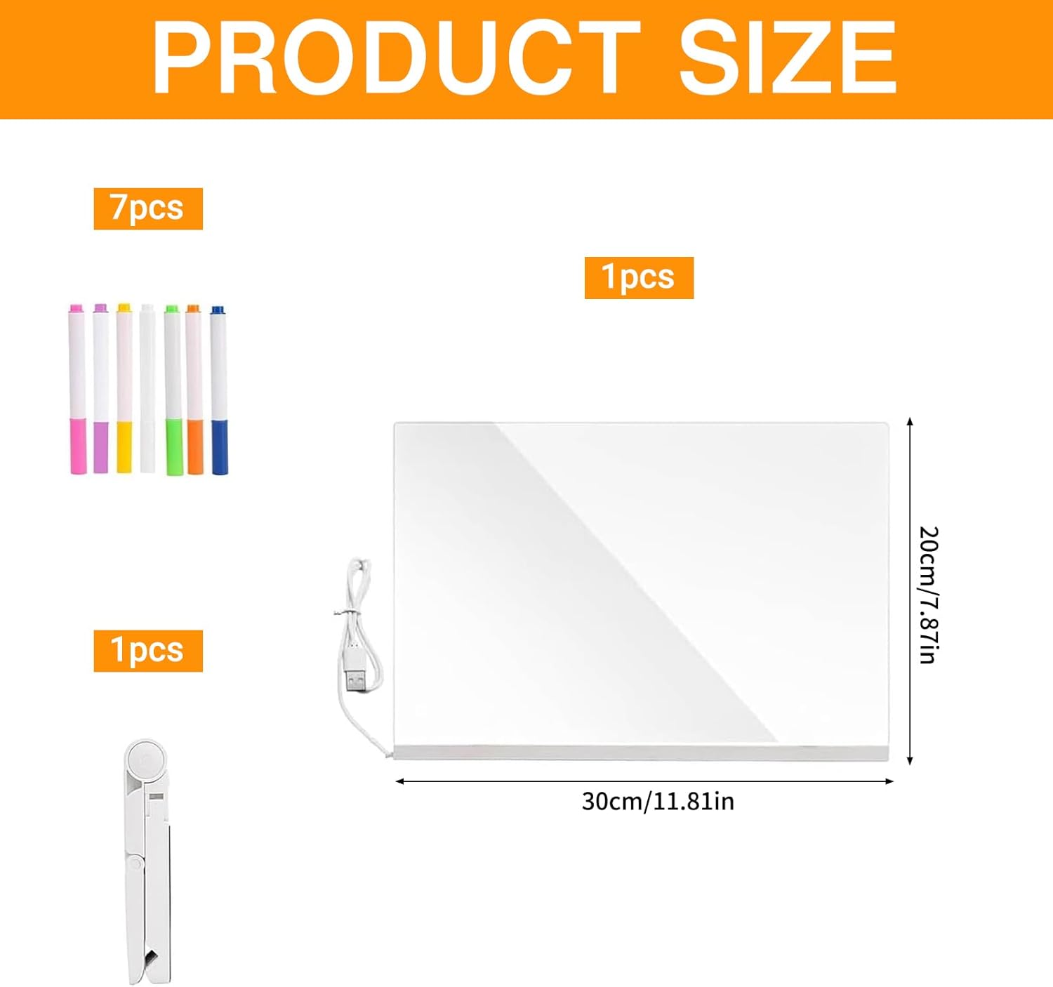 Lavagnetta Acrilico con Luci LED 30x20cm - immagine 2