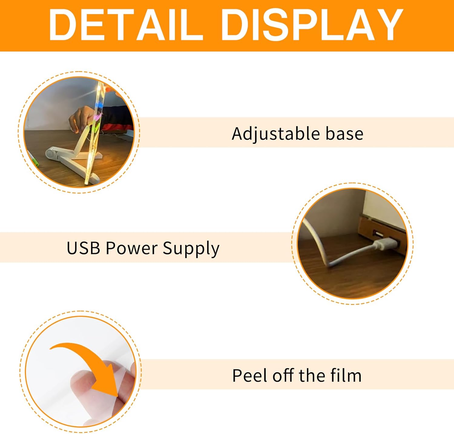 Lavagnetta Acrilico con Luci LED 30x20cm - immagine 3