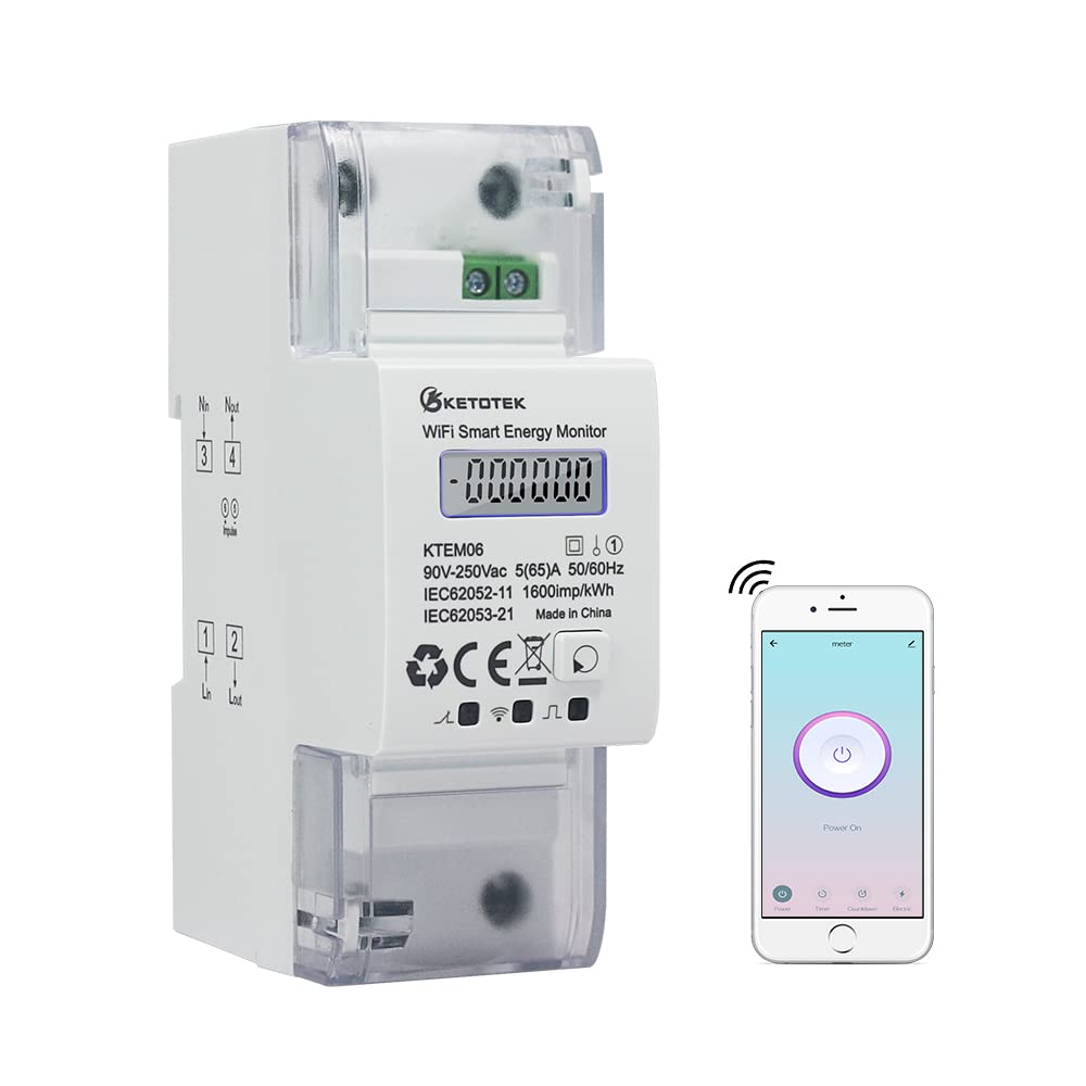 KETOTEK Smart Contatore Energia Monofase WiFi